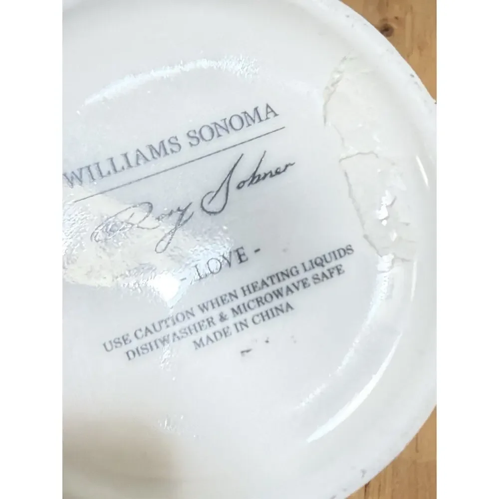 Williams Sonoma Rory Dobner LOVE White & Black Floral Coffee Cup Mug 19oz. - Picture 3 of 3